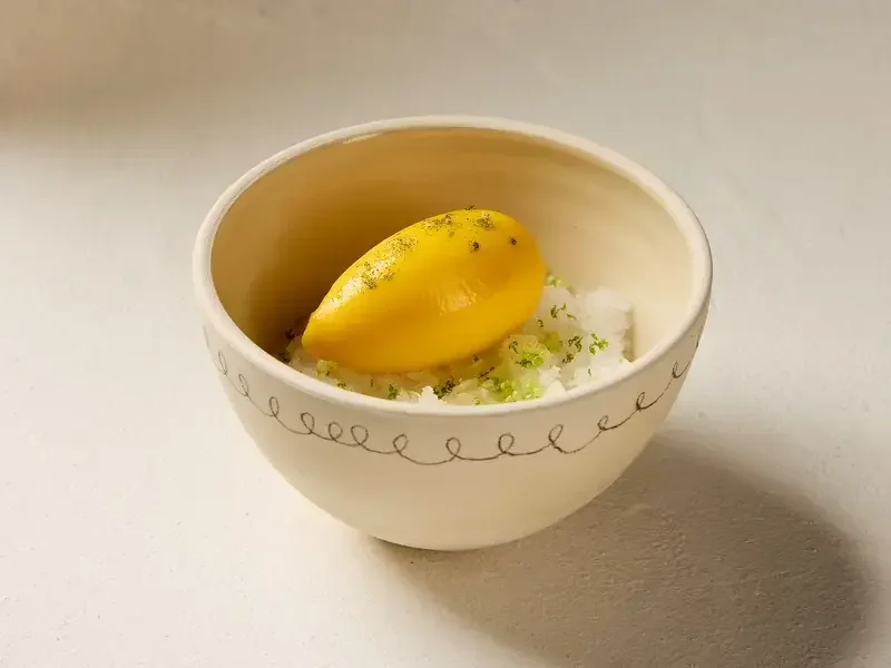 A dessert at Mor restaurant in Cornwall.