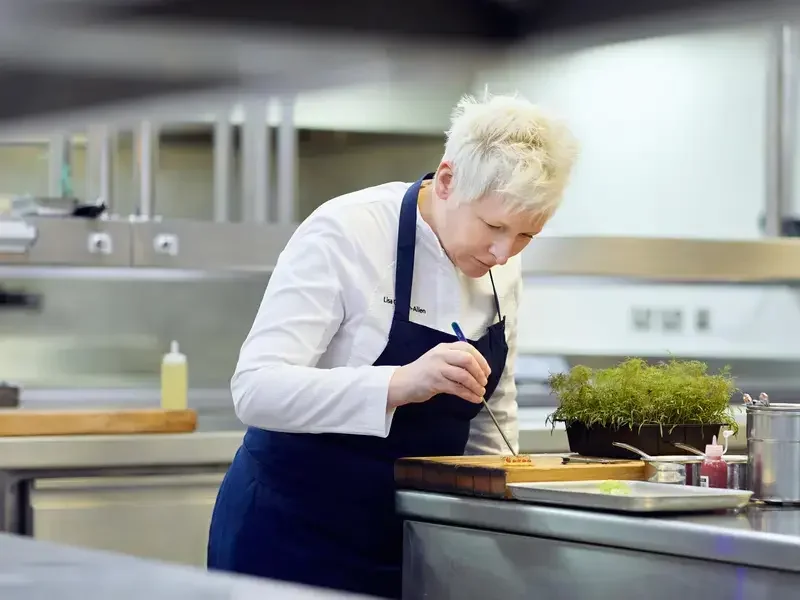 Chef Lisa Goodwin-Allen in the kitchen at Northcote.