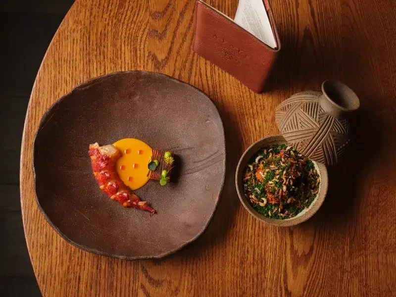 Dishes at Akoko, one of London's best West African restaurants.