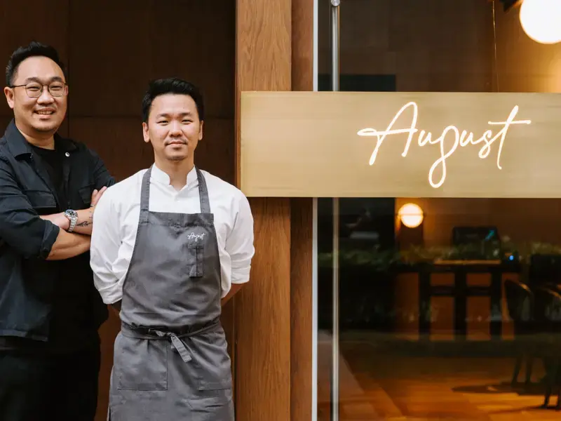 Budi Cahyadi and Hans Christian of August restaurant in Jakarta