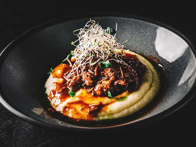 A dish of unctuous beef cheeks.