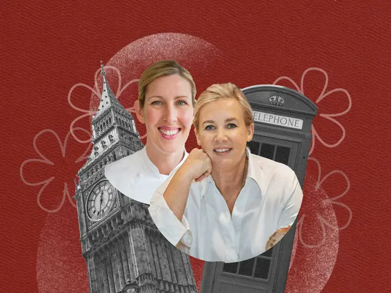 Clare Smyth and Hélène Darroze on a Michelin stars illustration.