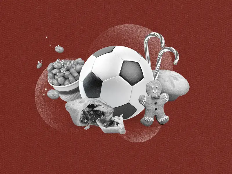 football and chrismas snacks