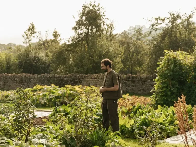 Chef Merlin Labron-Johnson on the Osip farm.