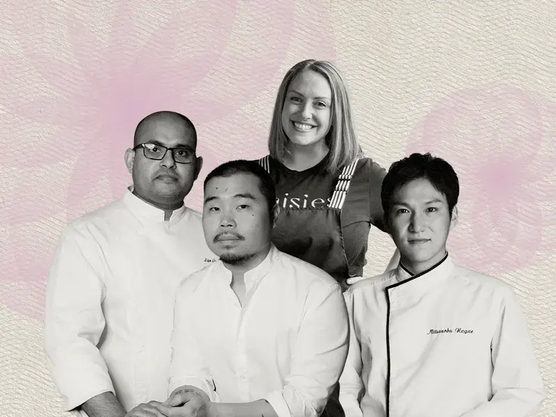 Chefs Lijo George, Max Boonthanakit, Leigh Omilinsky, and Mitsunobu Nagae.