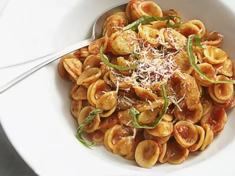 A bowl of orecchiette, an easy Italian pasta dish to prepare.