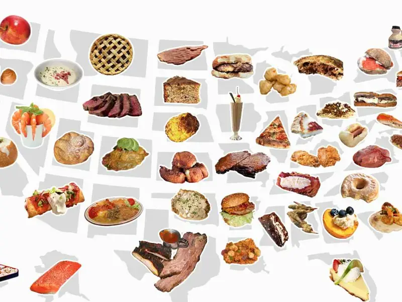 51 of the Best Foods in The U.S. - A State by State Map