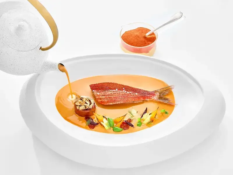 a close up of a fine dining dish