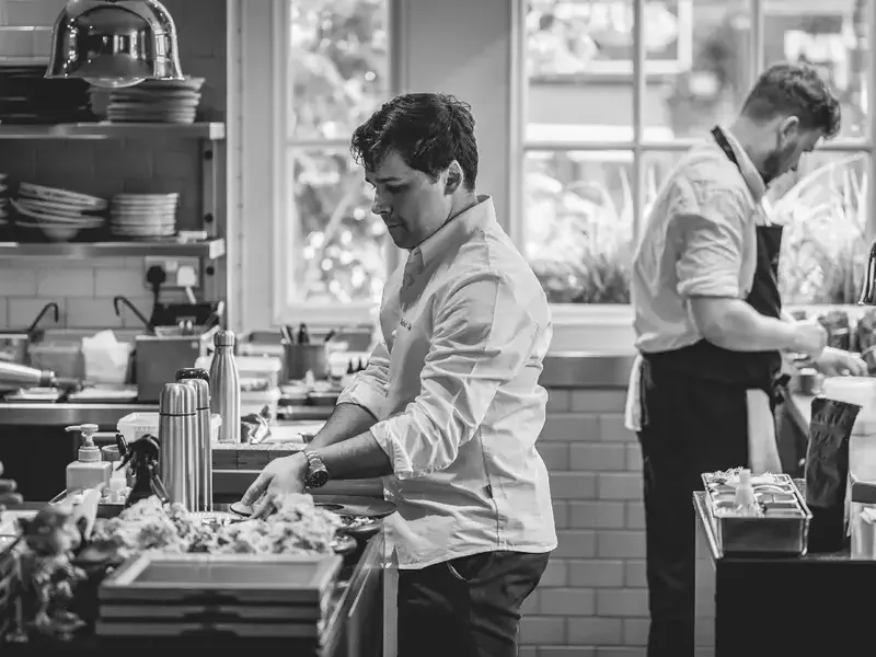 Chef Rafael Cagali in the kitchen.