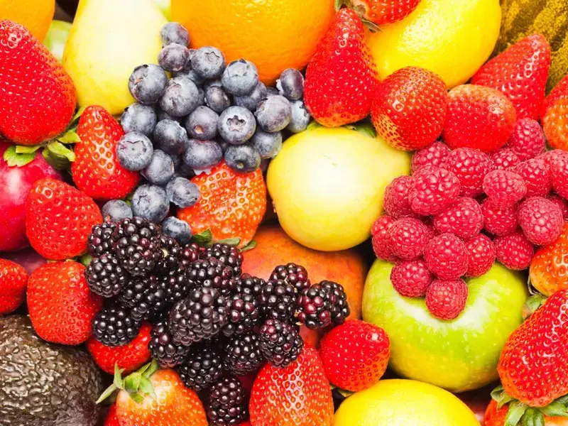 A selection of typical spring fruits.