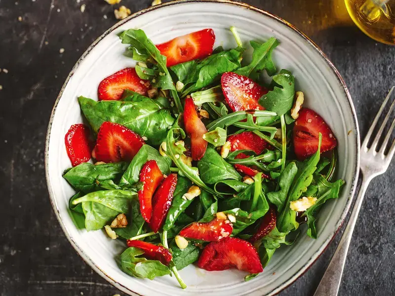 Spinach and strawberry salad.