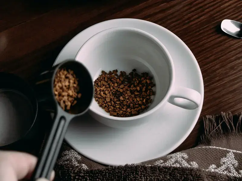 Instant coffee in a cup.