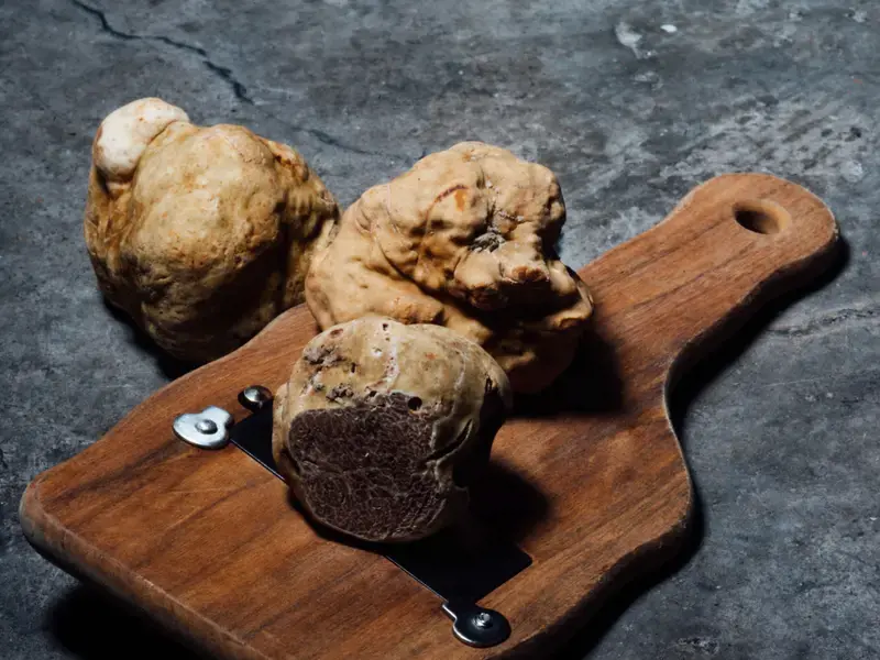 Truffles on a board.