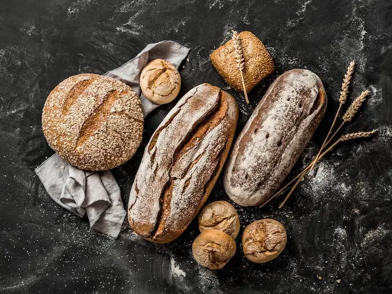 A selection of breads.