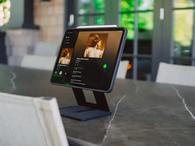Spotify app on a tablet.