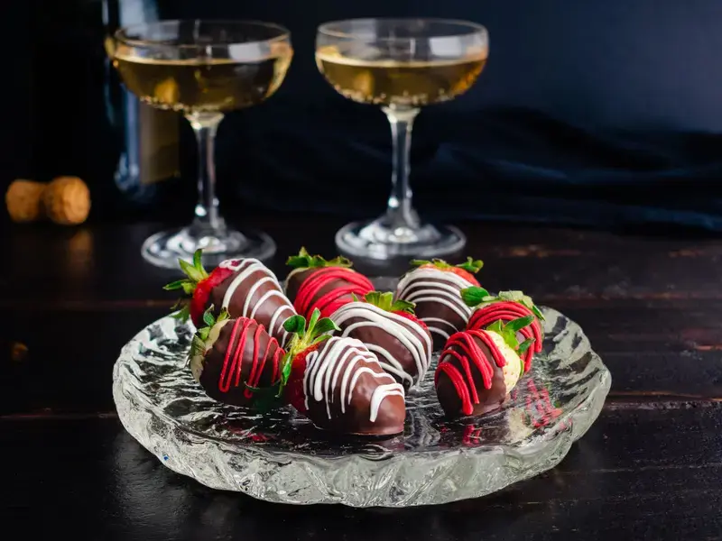 Chocolate-covered strawberries for Valentine's Day.