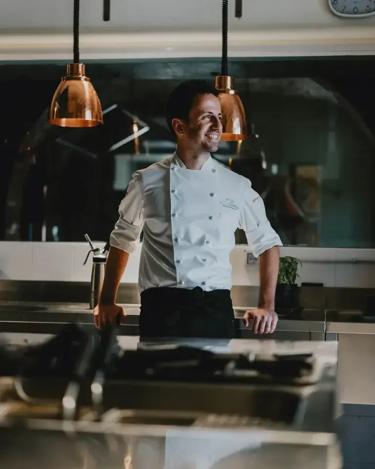 Chef Danilo Cortellini in the kitchen.