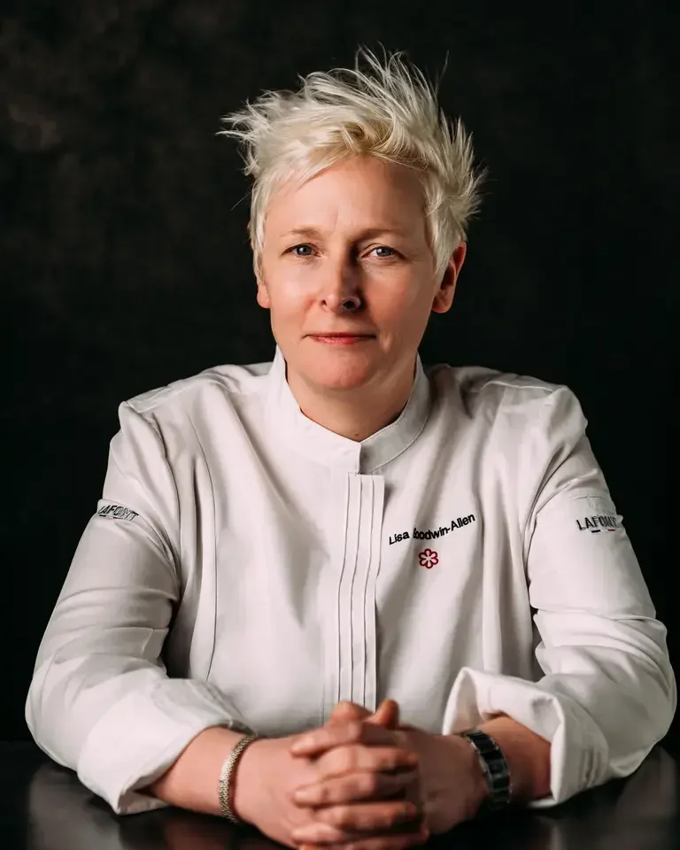 Chef Lisa Goodwin-Allen in chef whites.