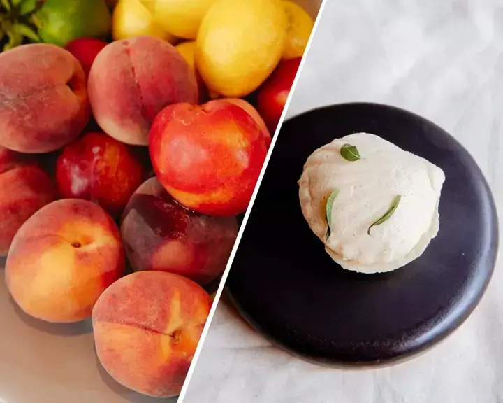 Overripe peaches and FrozeRipe Peach Smoothie by Dominique Crenn