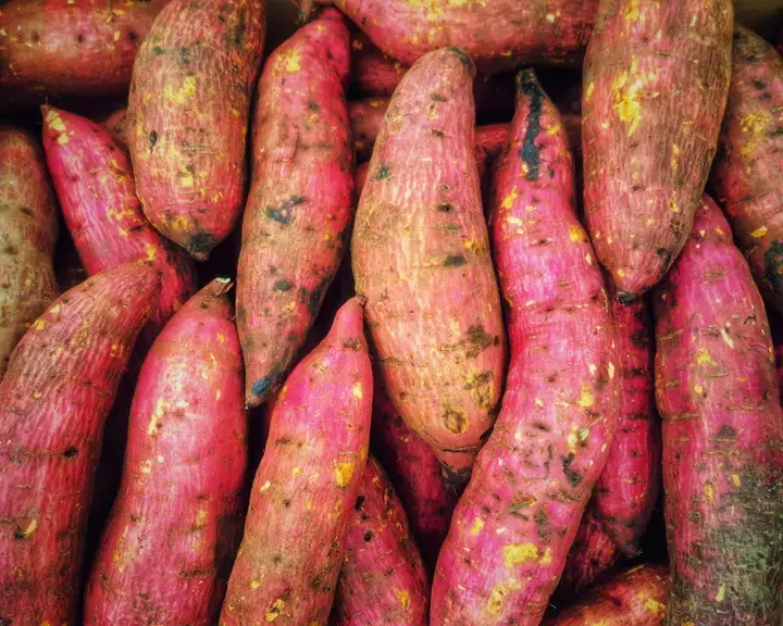 Sweet potatoes with a pink tinge.