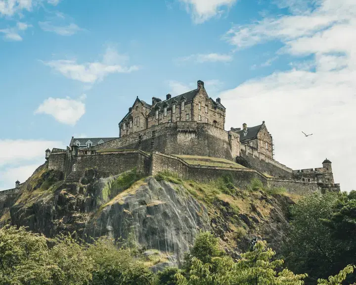 Edinburgh Castle viewed from below.