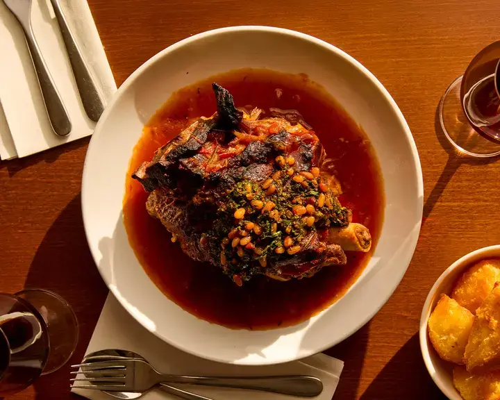 Hogget with mint and pine nut sauce at The Camberwell Arms.