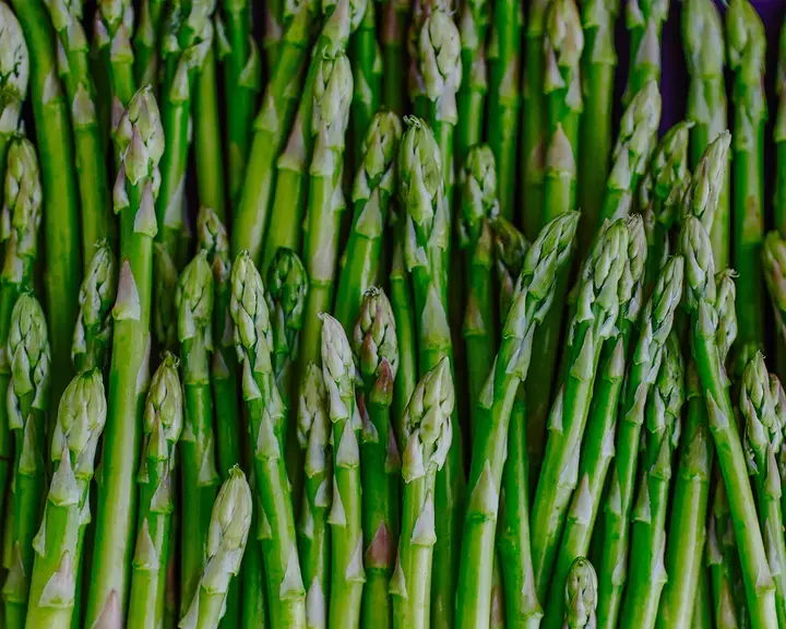 Spears of green asparagus.