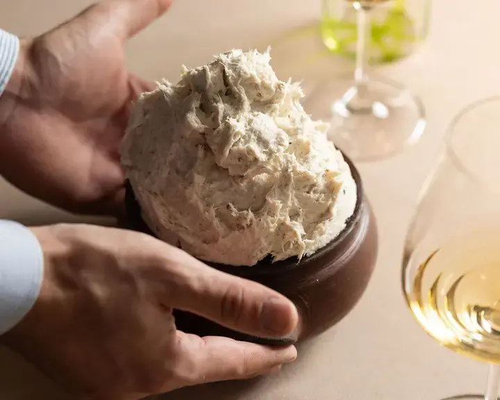 Creamed salt cod at Daniel Canzian restaurant.