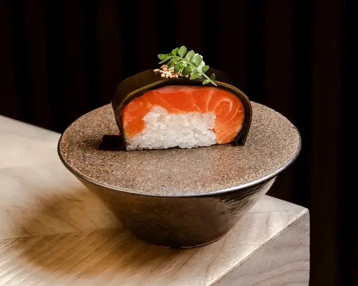 A piece of sushi at Sushi Amamoto in London.