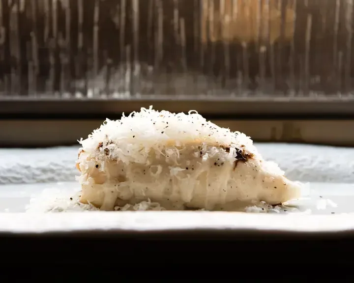 Celeriac cacio e pepe by Emily Roux.