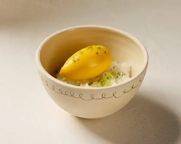 A dessert at Mor restaurant in Cornwall.