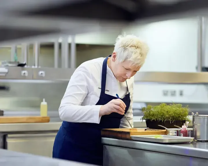 Chef Lisa Goodwin-Allen in the kitchen at Northcote.