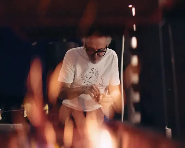 Chef Massimo Bottura in a white t-shirt.