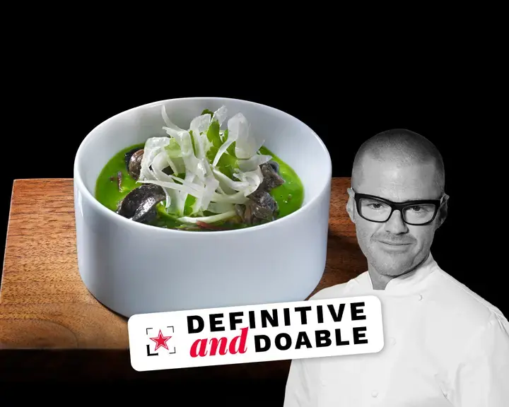 Chef Heston Blumenthal and his snail porridge dish.