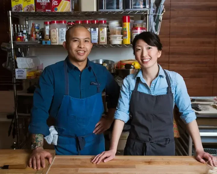 Chefs Tim Flores and Genie Kwon.