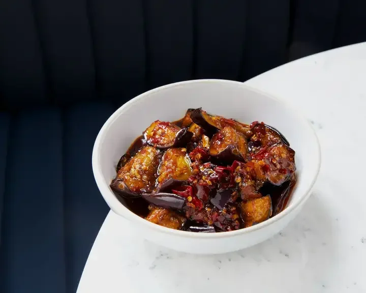 Andrew Wong's Sichuanese aubergine.