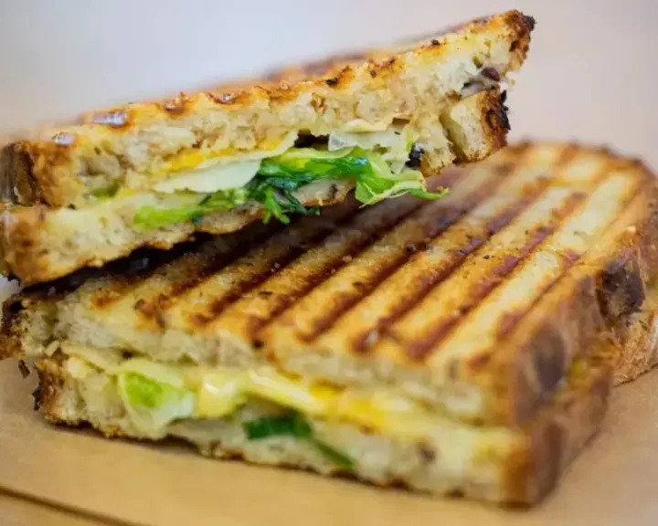 Alexandre Mazzia's Croc-Mazz toasted sandwich.