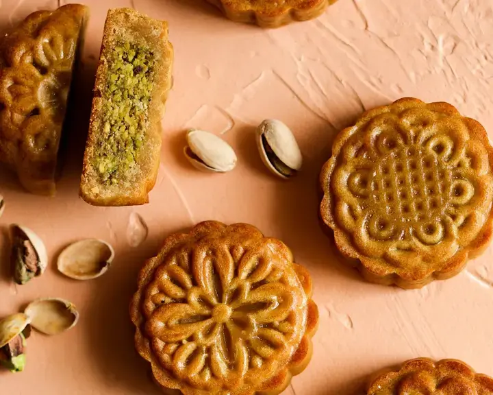 Honey Pistachio Mooncakes by Kristina Cho