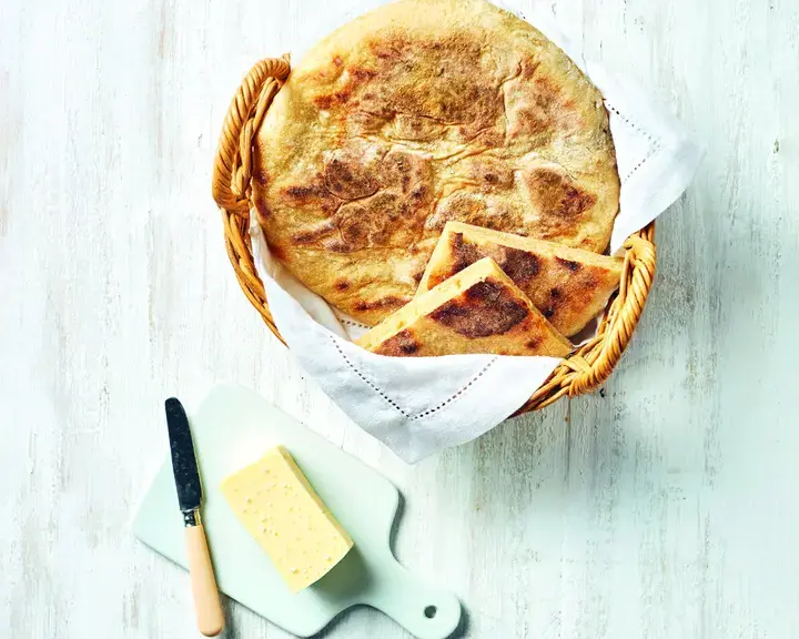 Stone-baked wheat bread and butter.