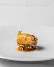 999 layered scallop puff with XO oil at A. Wong.