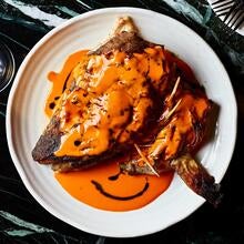 Cod's head in sriracha butter at Fallow. 